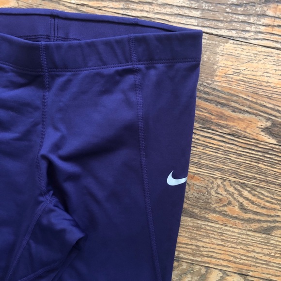 Nike pro combat purple compression mid rise dri fit 7/8 legging - Picture 5 of 7